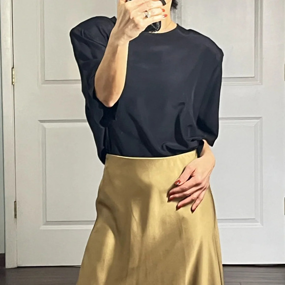 Laura & Jayme two black vintage 100% silk blouse size 1X - Picture 4 of 11